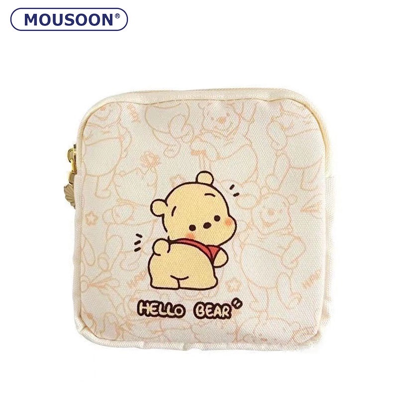 Mousoon Pacha Dog Winnie the Pooh กระเป๋าเก็บของความจุขนาดใหญ่แบบพกพา