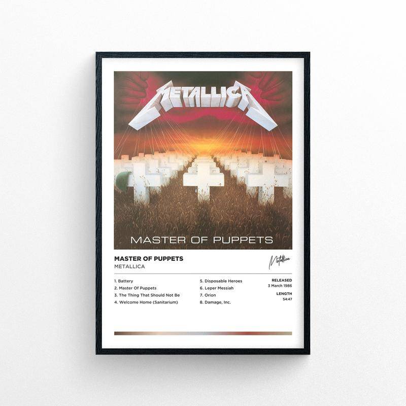 โปสเตอร์ พิมพ์ลาย Metallica Master Of Puppets แบบไม่มีกรอบ | สไตล์โพลารอยด์ | ปกอัลบั้ม งานศิลปะ