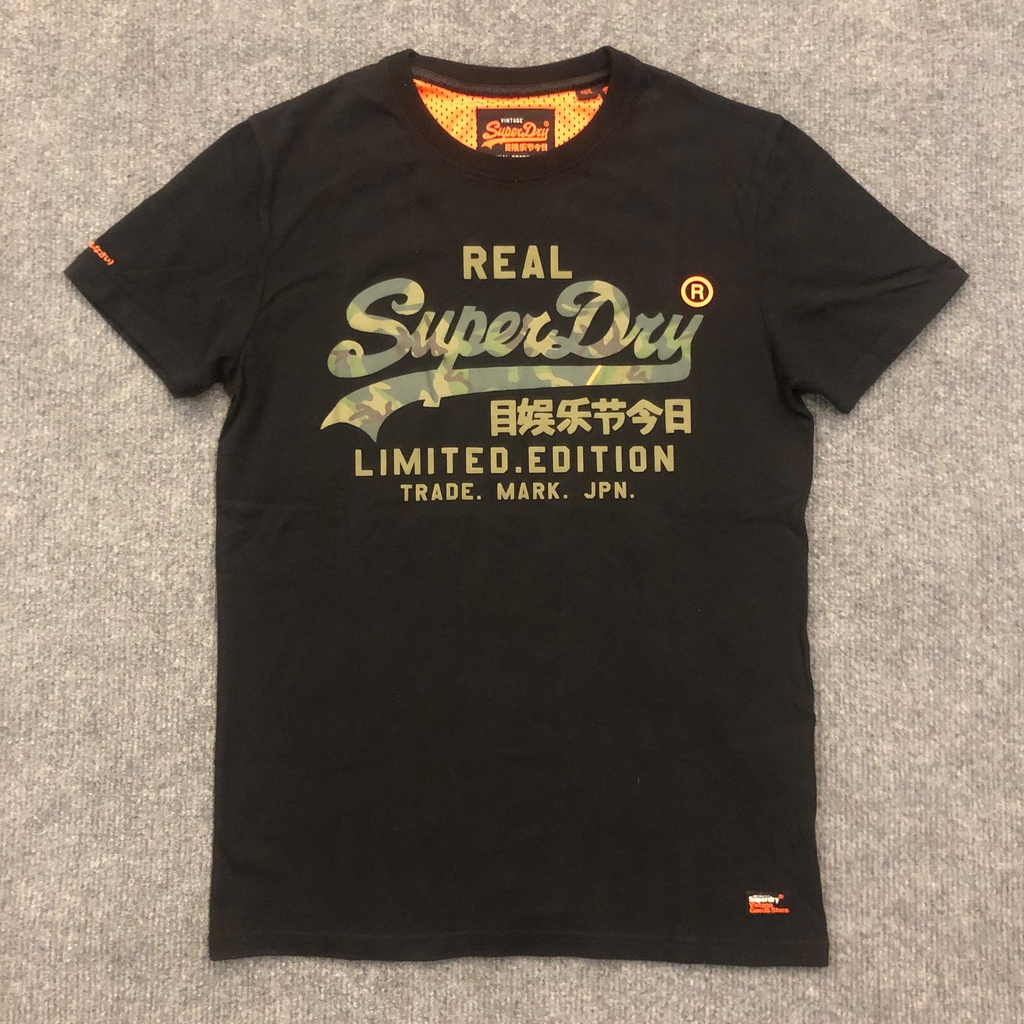 Superdry Superdry เสื้อยืดแขนสั้นแห้งสุดขีดผ้าฝ้ายแท้คลาสสิกลําลองหลวมชาย Star Upper Body รอบ