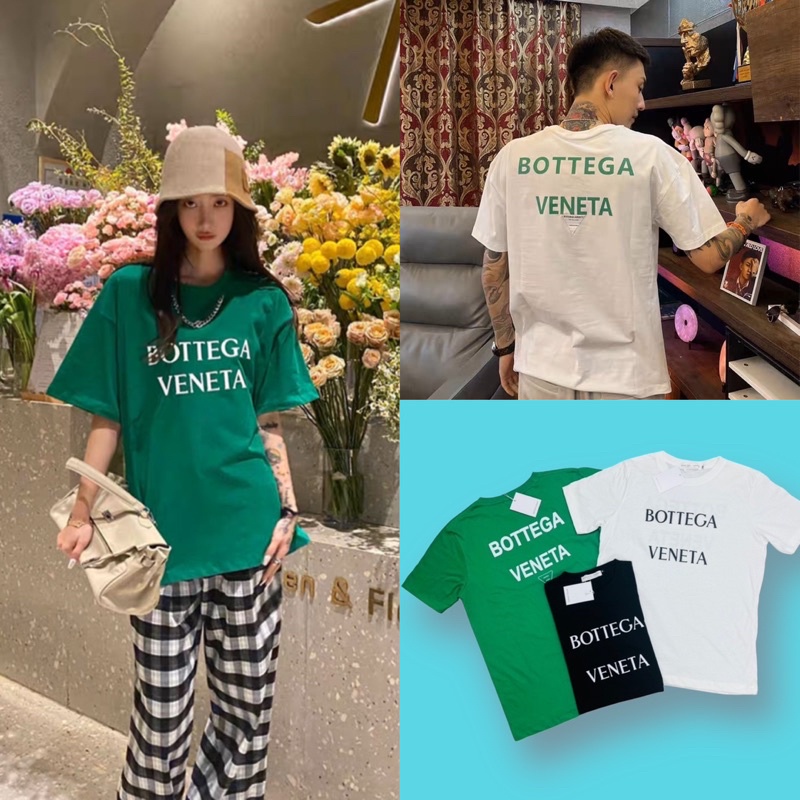 พร้อมส่ง  STF_SHOP เสื้อยืด แขนสั้น คอกลม งานคอป้าย สกรีนลาย หน้า-หลัง BÖTTEGÄ VEÑETÄ_03