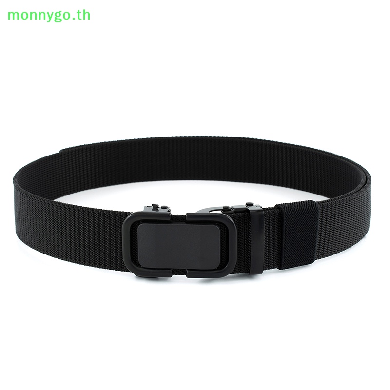 Monnygo เข็มขัดไนล่อน ผ้าแคนวาส หัวเข็มขัดอัตโนมัติ คุณภาพดี สําหรับผู้ชาย และผู้หญิง