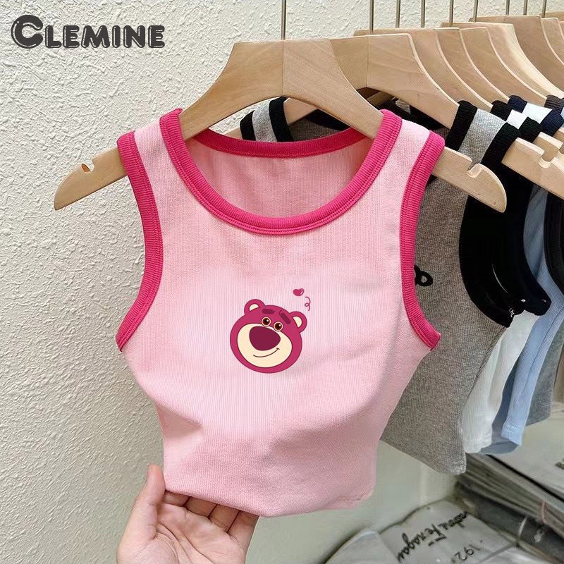Clemine สาวส่งไทยเสื้อกั๊กพิมพ์ลายการ์ตูนด้านบน