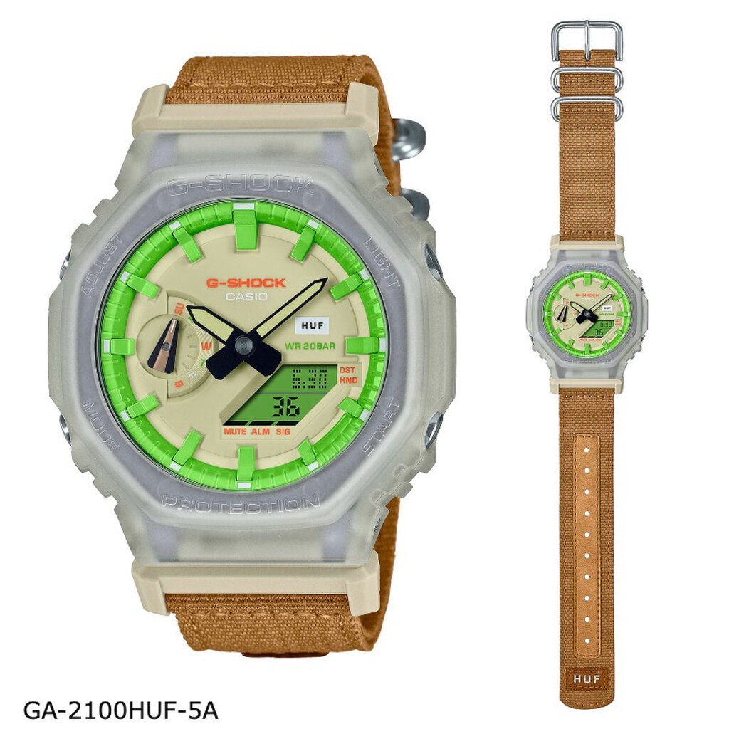 นาฬิกา Casio G-SHOCK Carbon Core Guard นาฬิกาข้อมือผู้ชาย สายเรซิ่น รุ่น GA-2100 GA-2100HUF-5A Limited Edition GA-210...