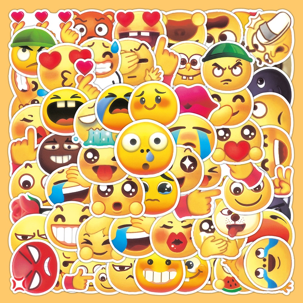 สติกเกอร์ ลายการ์ตูนอิโมจิ Tik Tok emoji น่ารัก สําหรับติดตกแต่งโทรศัพท์มือถือ โน๊ตบุ๊ค 63 ชิ้น