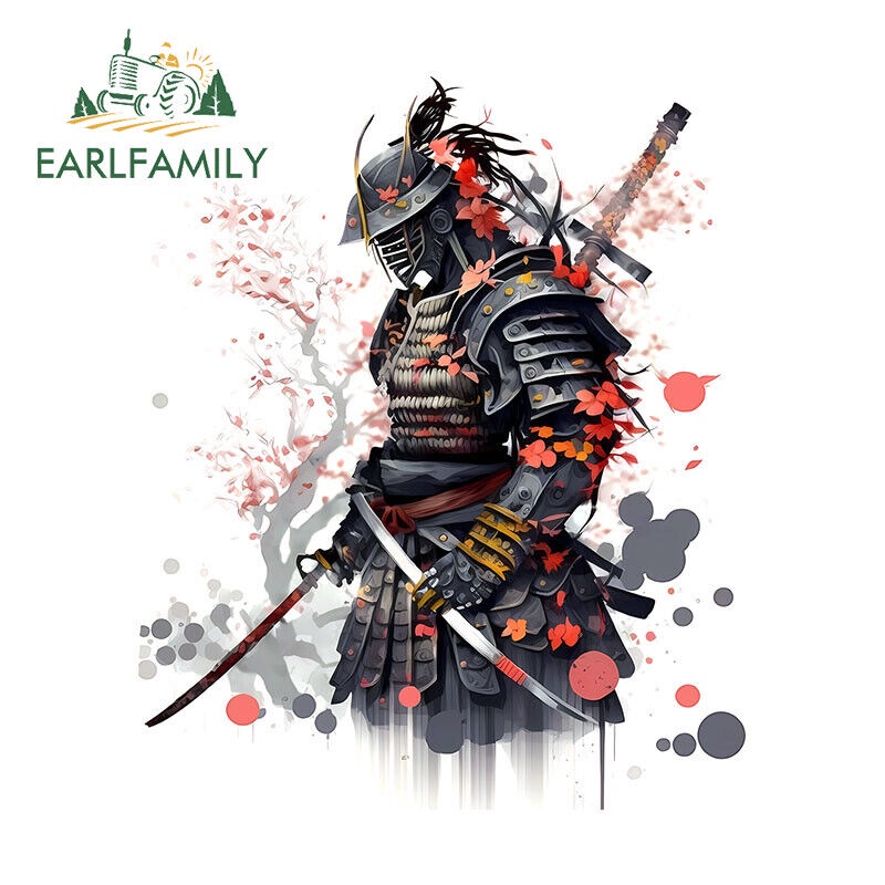EARLFAMILY 13 ซม.Samurai สติกเกอร์รถหมวกกันน็อกกันน้ํารถจักรยานยนต์Trunkกระจกด้านหลังญี่ปุ่นDecal Scratch-Proofแฟชั่นรถประตูProtector