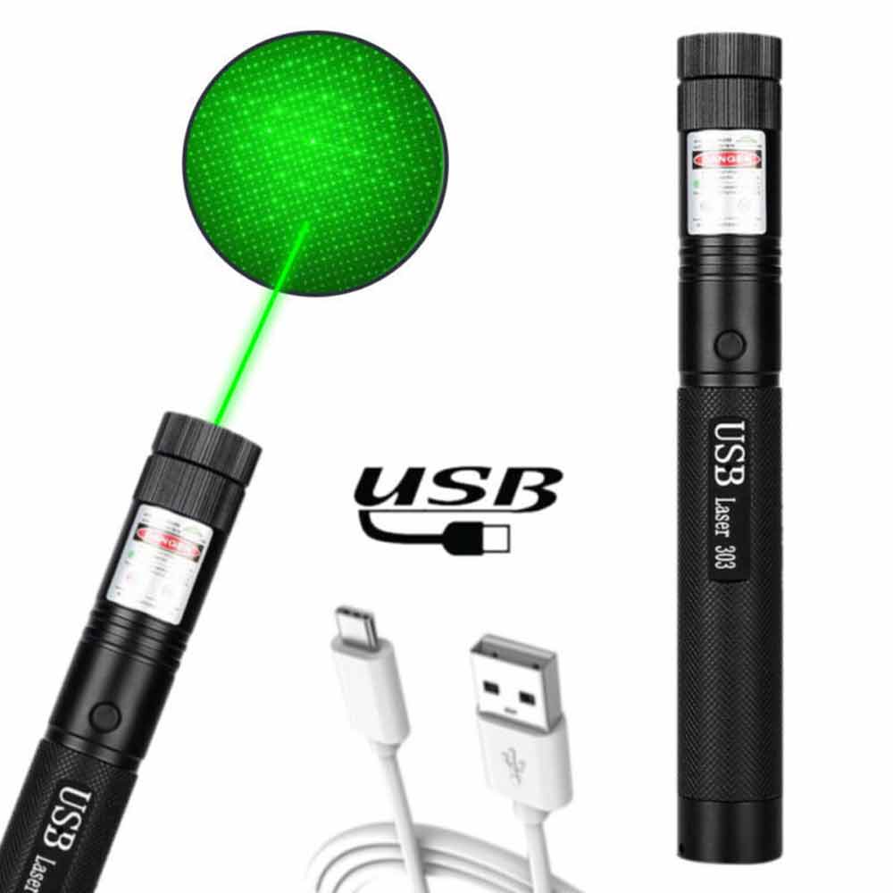5000Miles Strong Beam Green Laser Pointer Pen 532nm Lazer Torch USB Rechargeable