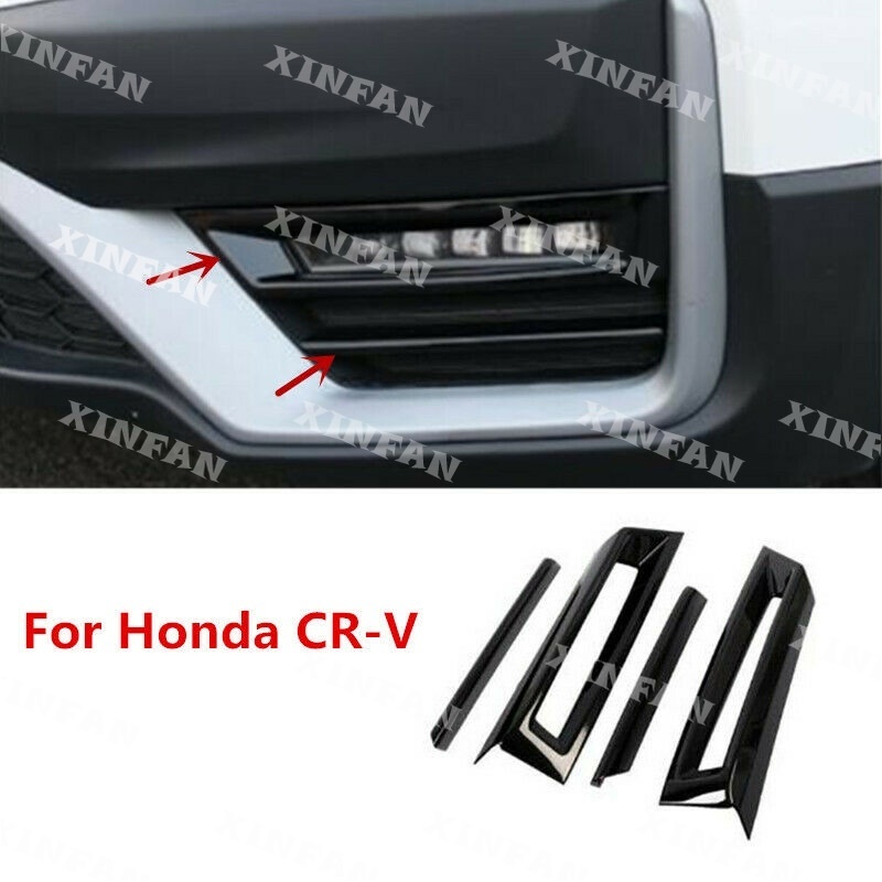 Xinfan ฝาครอบไฟตัดหมอก ติดกันชนหน้ารถยนต์ สีดํามันวาว สําหรับ Honda CR-V CRV 2020 2021 2022