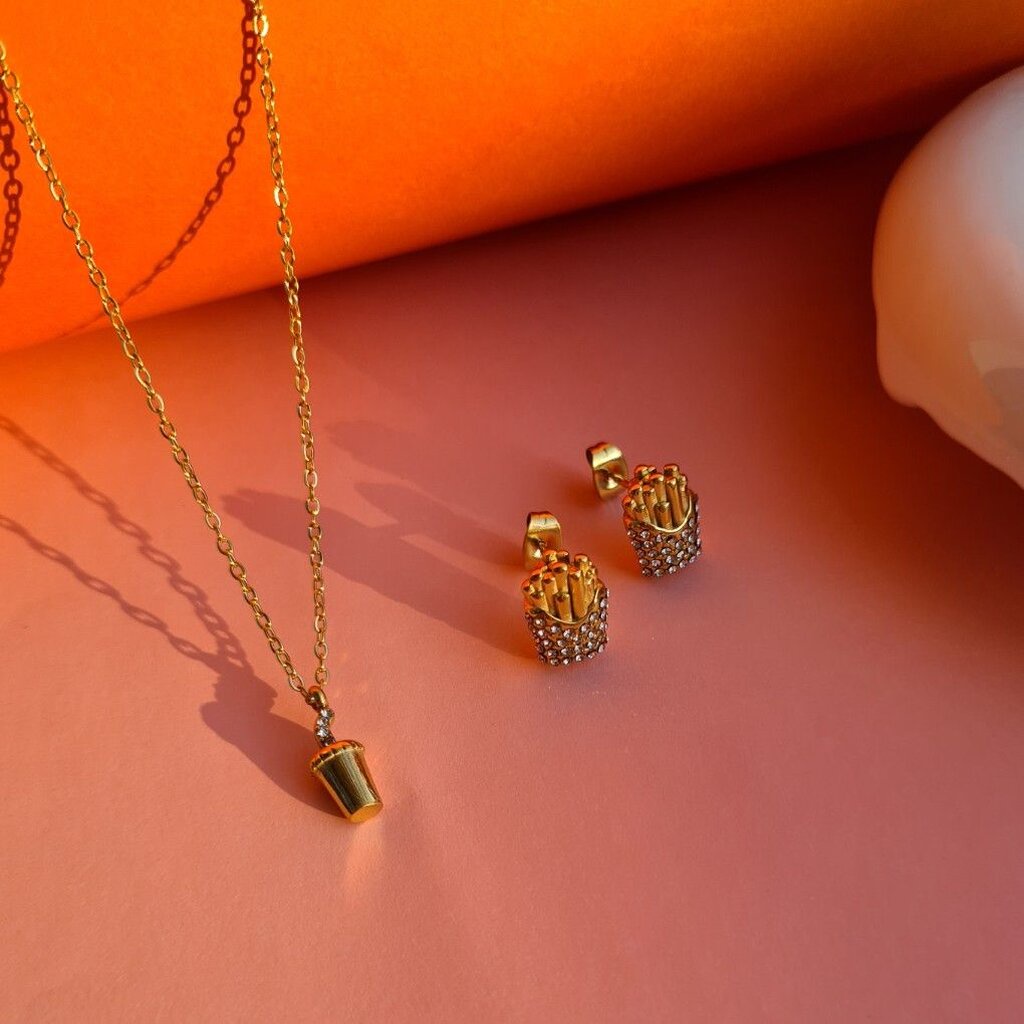 (WELRY.acc) พร้อมส่ง สร้อยคอและต่างหู รุ่น Snack