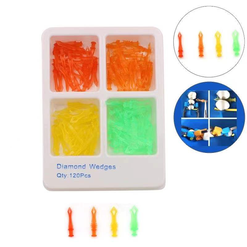 120 ชิ้น Autoclavable Dental Wedges Diamond Interdental Tooth Wedge
