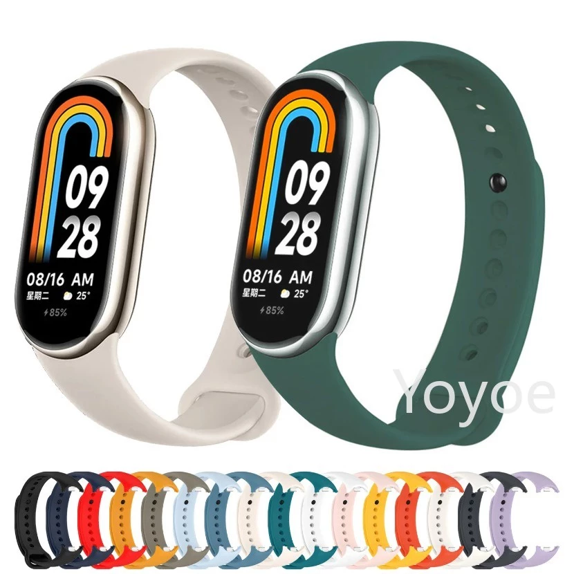 สายรัดสําหรับ Xiaomi Mi Band 10 9 8 NFC ซิลิโคนกีฬา WristBand 9 สร้อยข้อมือสําหรับ Mi Band 9 8 อุปกรณ์เสริม