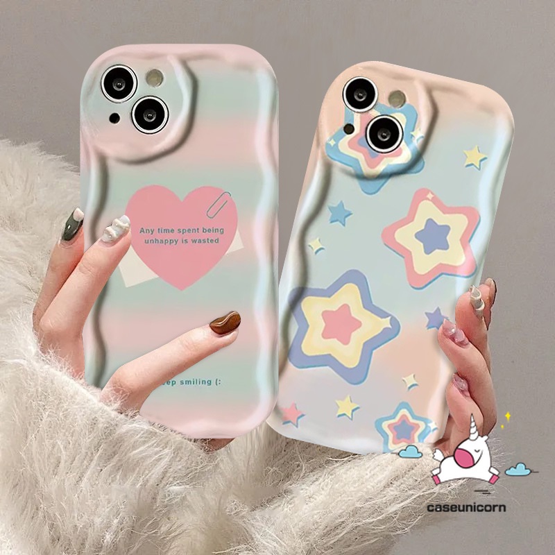 เคสโทรศัพท์มือถือ ลายการ์ตูนหัวใจ ดาว ไล่โทนสี หลากสี สําหรับ Vivo Y17s Y36 Y27s Y12 Y15 Y27 Y35 Y17 Y20 V25 Y15s Y21 Y22 Y16 Y20s Y11 Y30 V25E Y51 Y12s Y02 Y91 Y22s Y31 V29 Y91C V27 Y21s Y33
