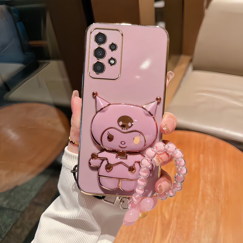 เคสโทรศัพท์มือถือแบบนิ่ม TPU บางมาก กันกระแทก ลายคุโรมิ 3D พร้อมสายคล้องมือ สําหรับ Samsung A13 4G A13 LITE 4G A23 A33 A53 A73 5G