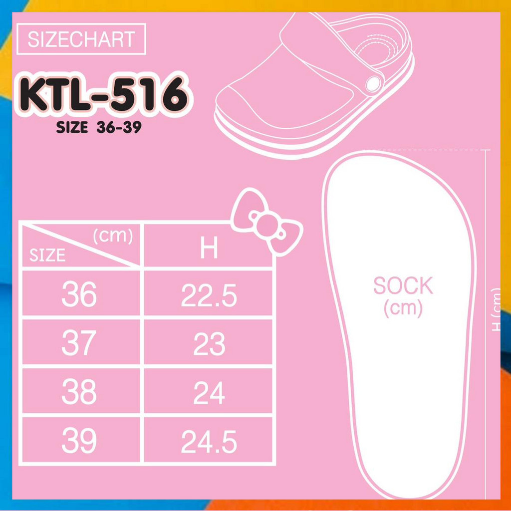 รองเท้าหัวโตส้นตึก ลิขสิทธิ์แท้ Hello Kitty รุ่น KTL 516 รองเท้าหัวโตคิตตี้ พื้นหนานุ่ม สูง 6ซม. - รูปที่ 3