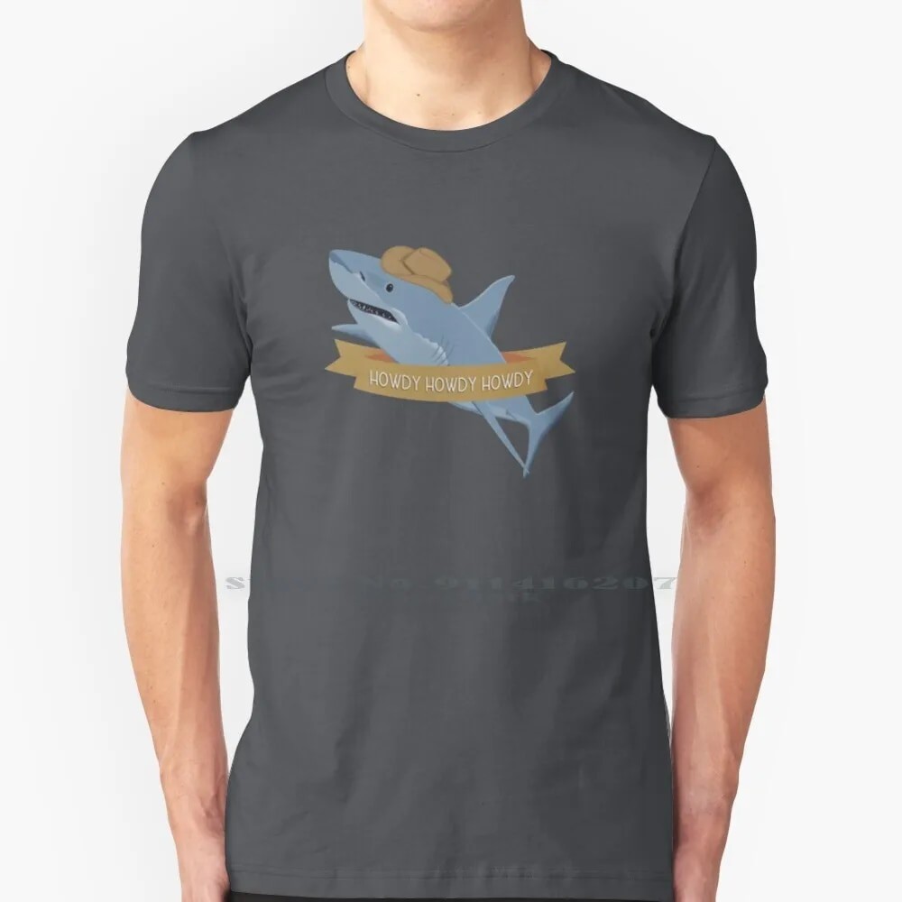 Howdy Howdy Howdy T เสื้อผ้าฝ้ายแท้ 100% Pixar Woody Buzz Shark Howdy Howdy Howdy ภาพยนตร์คาวบอย Wul