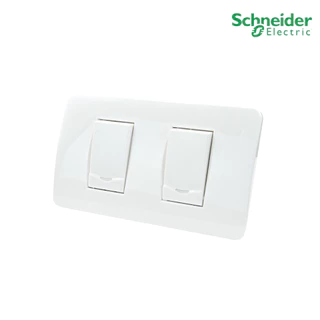 Schneider ชุดสวิตช์ทางเดียว 2 ตัวพร้อมฝาครอบ สีขาว รุ่น Concept Easy Clip 3031P_1_2M_F*2+ A3002 | PlugOn