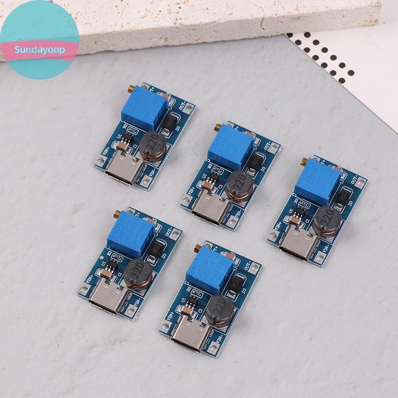 Sund 5 ชิ้น Boost โมดูล MT3608 ประเภท C Step Up Converter DC-DC 2A Boost Regulator แรงดันไฟฟ้า Conve