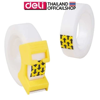 เทปกาวขุ่น Deli เทปขุ่น เทปใส ปลอดสารพิษ พร้อมที่ตัด ขนาดพกพา เทปขุ่นสามารถเขียนได้ แท่นเทป อุปกรณ์สำนักงาน