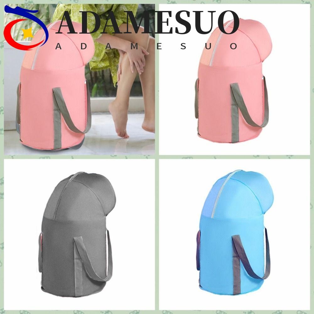อดัมซูโอะ พับเท้าถังอาบน้ํา,ที่มีซิปแบบพกพาเท้าล้างถัง,ถุงแช่กว่าเข่าความจุขนาดใหญ่นึ่งอ่างเท้าบ้าน