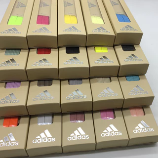 เชือกผูกรองเท้า Adidas ปรับให้เข้ากับรองเท้าผ้าใบ Shell Toe Clover สีขาวบริสุทธิ์สีดําหญิงชายเชือกผูกรองเท้าสีขาวแบนดั้งเดิม