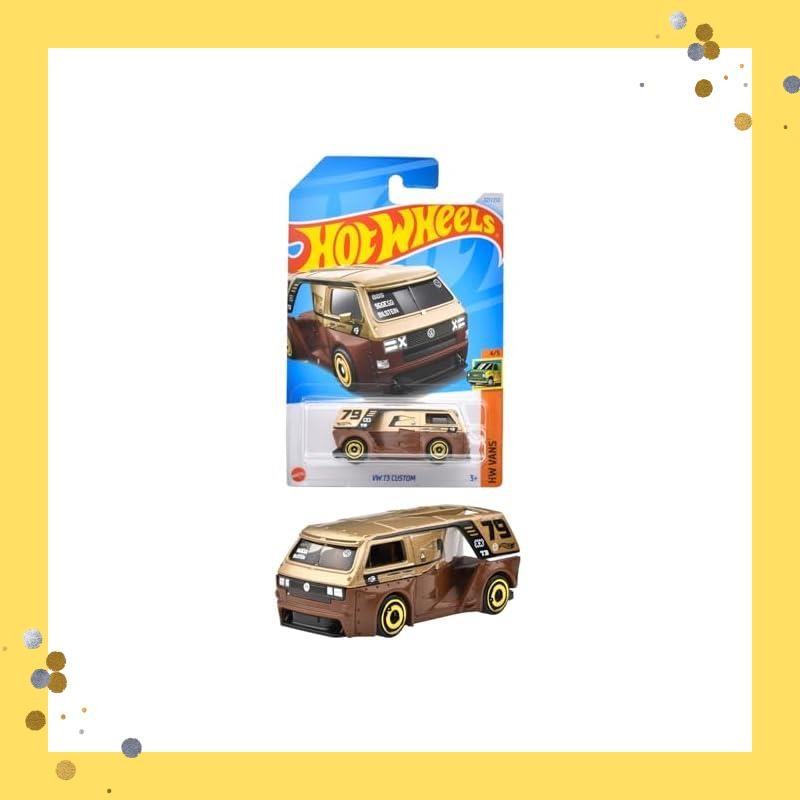Hot Wheels Basic Car Volkswagen T3 Custom Ride-on Toy Minicar from 3 years old Brown HXR21