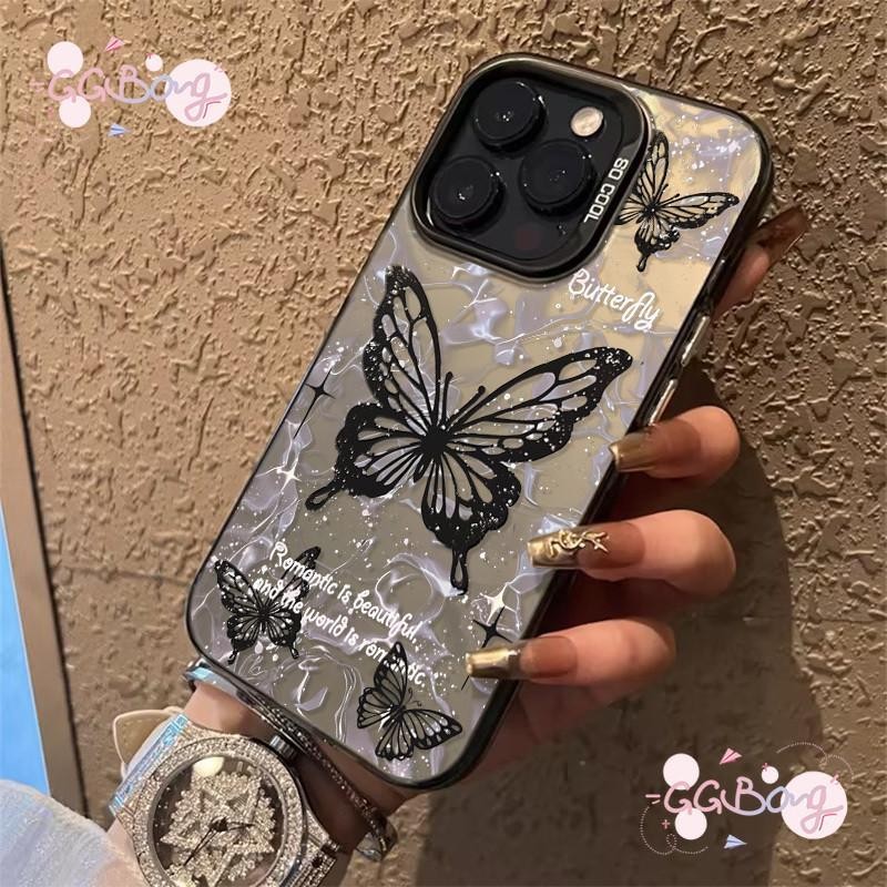 ประกายแฟนตาซีปกผีเสื้อสีดำ Redmi 13C 9T 9C 10C 12C 12 9 10 10A 9A A1 A2 Note 10 12 13 8 9 11 10s 11s Pro Max Mi11Lite