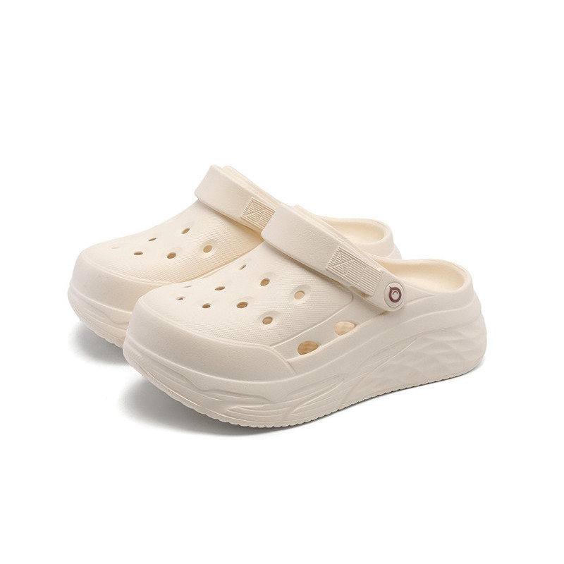 Ayuer รองเท้าแตะสีทึบพื้นหนากลางแจ้งของผู้หญิง