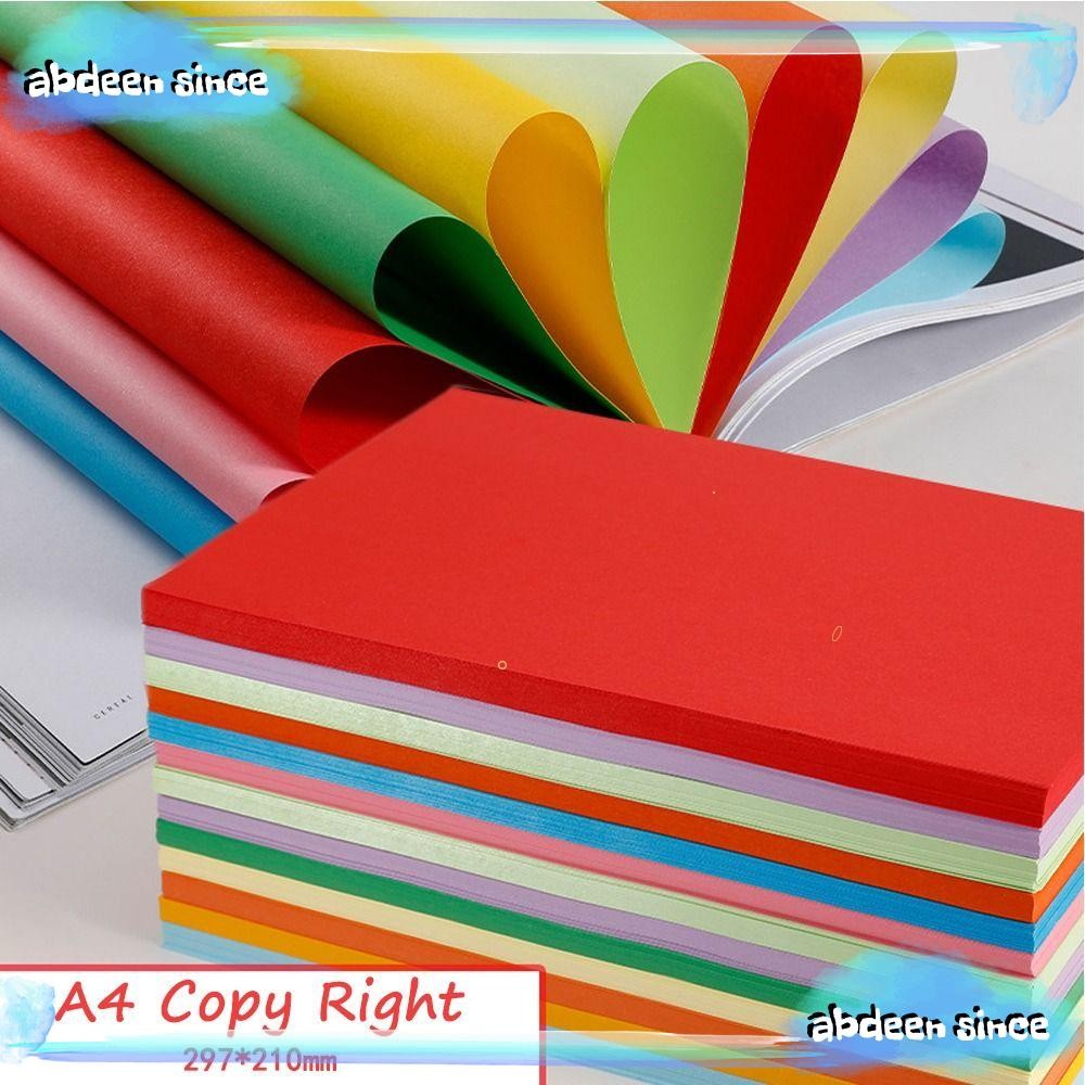 Abdeensince 100 ชิ้น A4 กระดาษถ่ายเอกสารอเนกประสงค์เด็ก Handmade สีที่แตกต่างกันหัตถกรรมตกแต่ง