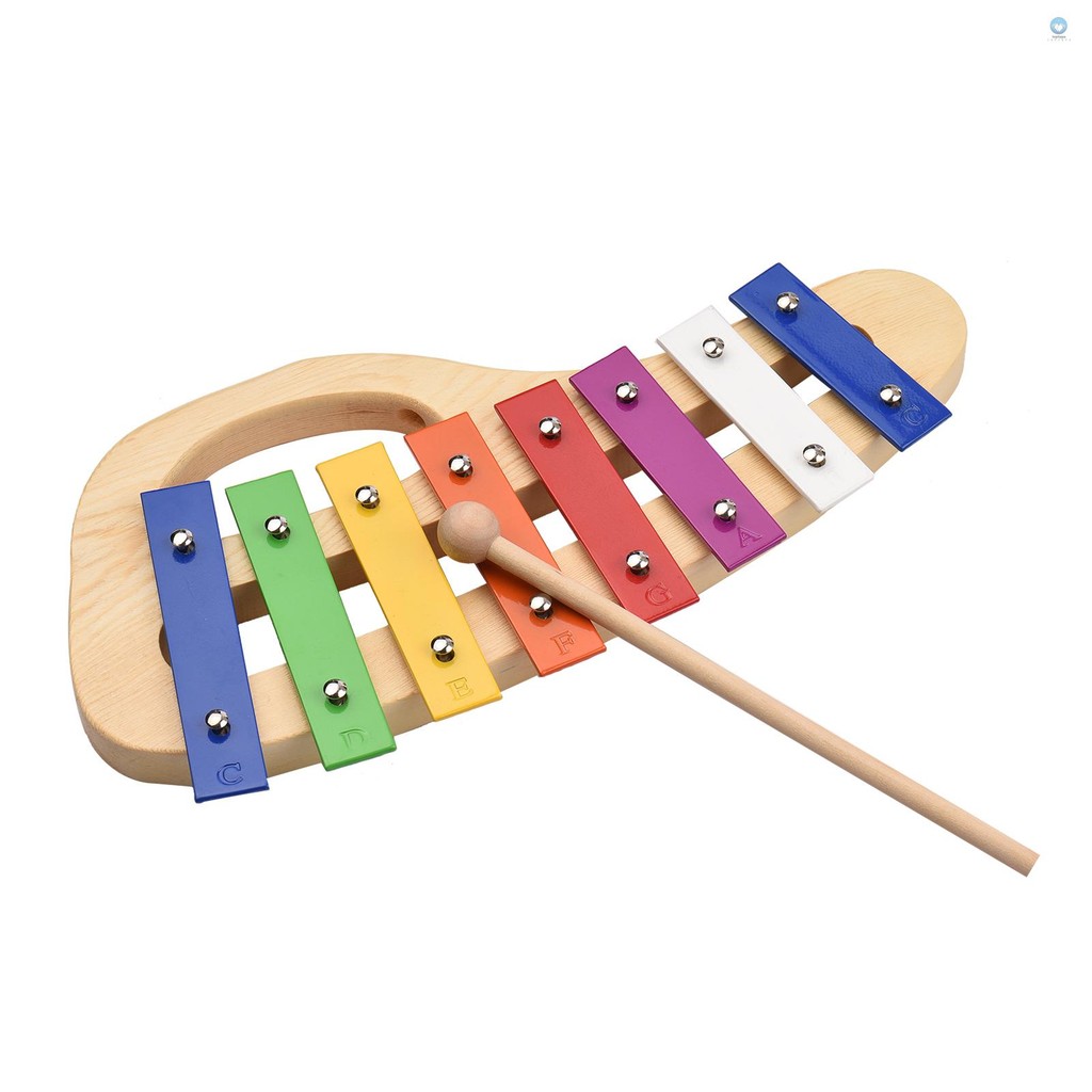 Stick Percussion Toddle Percussion Toddle เด็กไม้สน 8-note จับไม้ Mallet แผ่นจับ Toddle เด็กดนตรีอลู