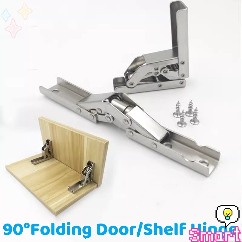Smart 90 องศา บานพับเฟอร์นิเจอร์ที่ ยึดชั้นวางของ 1 ชิ้น 90-Degree Folding Shelf Hinge