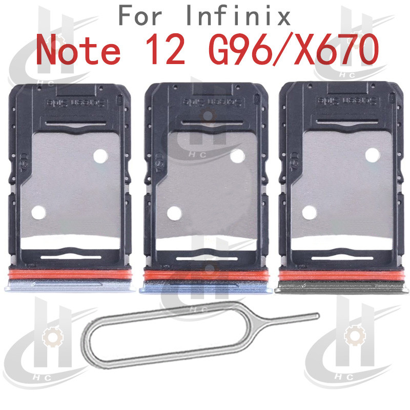 สําหรับ Infinix Note 12 G96 / X670 ถาดซิมการ์ดผู้ถือช่องใส่การ์ด Reader SD Slot อะแดปเตอร์อะไหล่