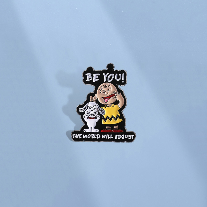 การ์ตูนข้อความ Be You The World Will ปรับเข็มกลัดอะนิเมะตัวอักษร Pin เข็มกลัดป้ายโลหะ Pins กระเป๋าเป้สะพายหลังอุปกรณ์เสริมของขวัญสําหรับเพื่อน