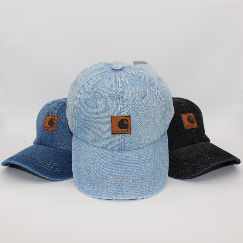 ล้าง Soft Top Denim Duckbill หมวกปรับปีกสั้น Sun Shading เบสบอลหมวกป้ายหนัง