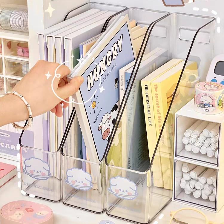 🥝 แถมสติ๊กเกอร์🥝 กล่องหนังสือ กล่องเอกสารอะคริลิคใส อุปกรณ์จัดเก็บเอกสาร ใส่A4ได้