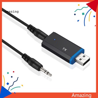 [AM] อะแดปเตอร์ส่งสัญญาณเสียงลําโพง บลูทูธ USB 35 มม. 1 ชุด สําหรับรถยนต์