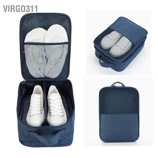  Virgo311 กระเป๋ารองเท้ากันน้ำ Cationic Oxford ผ้าน้ำหนักเบาประหยัดพื้นที่แบบพกพารองเท้าสำหรับผู้ชายผู้หญิง