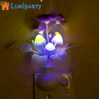 Lumiparty โคมไฟกลางคืน LED รูปเห็ดน่ารัก สีสันสดใส โรแมนติก พร้อมเซนเซอร์อัจฉริยะ ปลั๊ก US EU