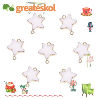 Greateskol จี้รูปดาวห้าแฉก แบบห่วงคู่ สีทอง สําหรับทําเครื่องประดับ DIY 10 ชิ้น