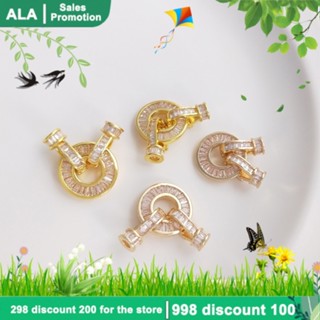 【❤️เครื่องประดับ DIY❤️】บักเกิลมุก ทอง 14K 18K ประดับเพทาย ทรงกลม แฮนด์เมด สําหรับทําสร้อยคอ สร้อยข้อมือ DIY [จี้ชาร์ม/จี้/จี้สร้อยคอ/จี้ ทองคํา/จี้ทองคําแท้/เครื่องประดับสร้อย/เครื่องประดับสร้อยคอ/pendant]