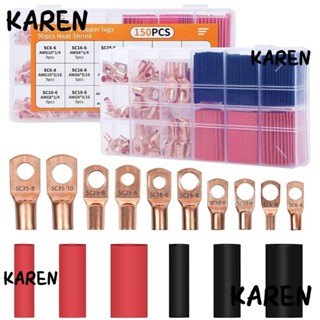 Karen ขั้วต่อแบตเตอรี่ SC6-35 10 ขนาด และท่อหดความร้อน 60 ชิ้น 150 ชิ้น