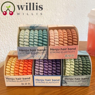 Willis ยางรัดผมเรซิ่น เข้ากับทุกการแต่งกาย แฟชั่นสําหรับผู้หญิง 6 ชิ้น ต่อกล่อง