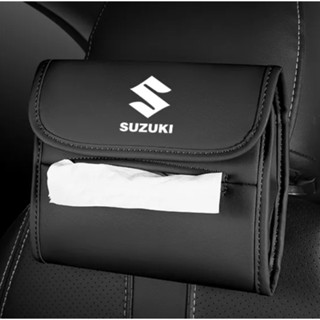 SUZUKI LOGO tissue bag swift sport JIMNY Ignis Grand Vitara Kizashi car seat rear hanging storage box sun visor hanging leather tissue bag