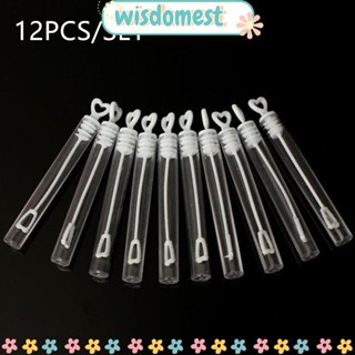 WISDOMEST ขวดฟองสบู่ รูปหัวใจ สีขาว สําหรับตกแต่งปาร์ตี้คริสต์มาส 12 ชิ้น