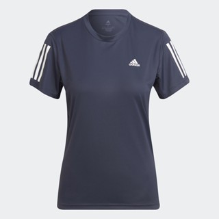 adidas วิ่ง เสื้อยืด Own the Run ผู้หญิง สีน้ำเงิน HC1746