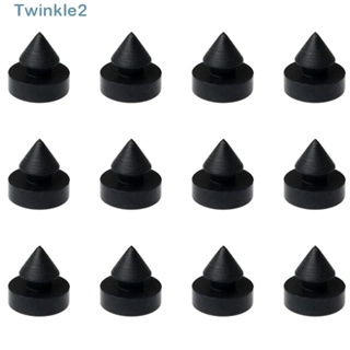 Twinkle ตัวลดเสียงประตู ยางซิลิโคน ทนทาน สีดํา 13 มม. 1/2 นิ้ว 12 ชิ้น