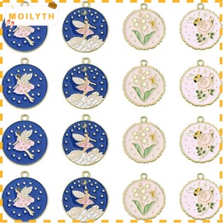 Moilyth จี้ดอกไม้ อัลลอย 4 แบบ 27*30 มม. สําหรับงานฝีมือ