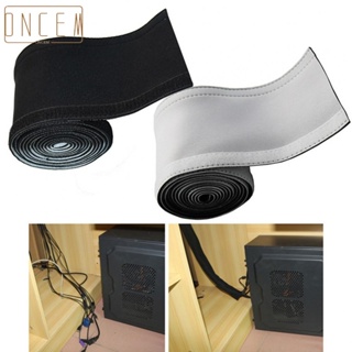 【ONCEMOREAGAIN】Cable Management Sleeve Flexible Neoprene Wrap Wire Cord Hider Cover Organizer