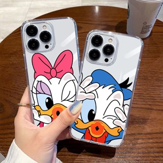 เคสโทรศัพท์มือถือ TPU แบบนิ่ม ลายการ์ตูนโดนัลด์ดั๊ก สําหรับ iPhone 14 15 Plus 11 12 13 Pro Max 13 Mini X XR Xs Max