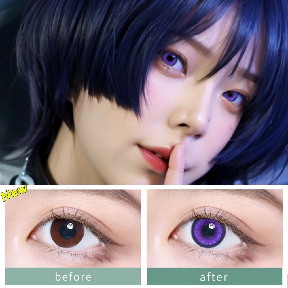 คอนแทคเลนส์คอสเพลย์ สีม่วง 2 ชิ้น 1 คู่ - รูปที่ 2