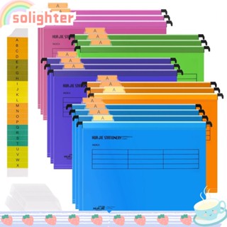 Solighter แฟ้มแขวน ขนาด A4 A4 พร้อมตะขอ PVC สุ่มสี สําหรับตู้เสื้อผ้า สํานักงาน