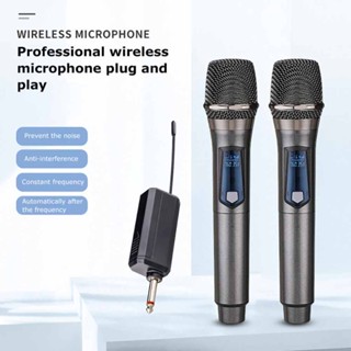 2x Wireless Microphone UHF Professional Handheld Mic System Receiver for Karaoke